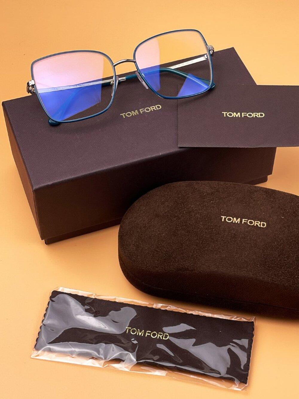 TOM FORD FT5613-B 098 DARK GREEN BUTTERFLY EYEGLASSES